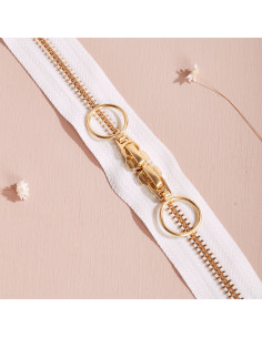 Gold and Off White double slider zipper 40 cm - Atelier Brunette