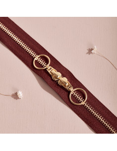 Gold and Rust double slider zipper 40 cm - Atelier Brunette