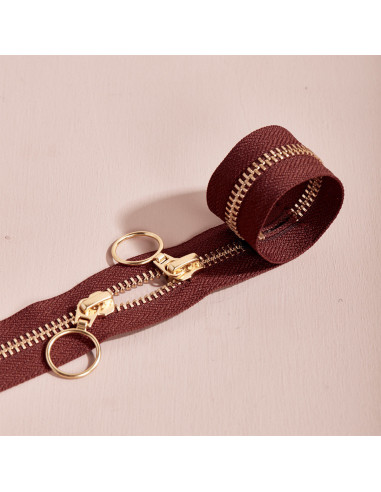 Gold and Rust double slider zipper 40 cm - Atelier Brunette