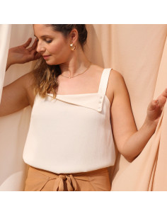 Off-white Moroccan crepe fabric made of viscose - La Maison Naïve 2