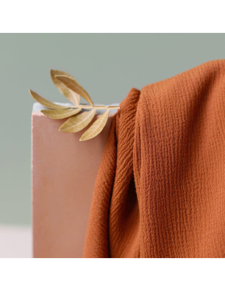 Moroccan crepe fabric in cinnamon viscose - La Maison Naïve
