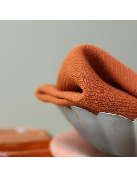 Moroccan crepe fabric in cinnamon viscose - La Maison Naïve
