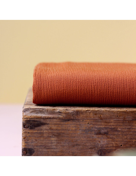 Moroccan crepe fabric in cinnamon viscose - La Maison Naïve