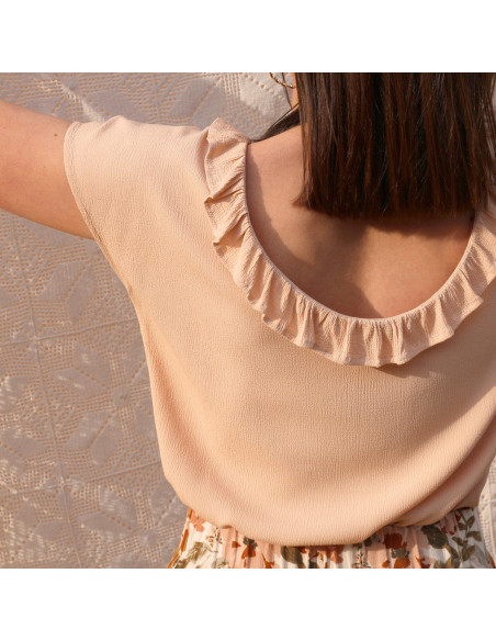 Moroccan crepe fabric in viscose Petal - La Maison Naïve