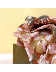 Moroccan crepe fabric in cinnamon garden viscose - La Maison Naïve