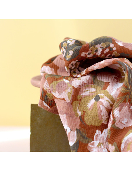 Moroccan crepe fabric in cinnamon garden viscose - La Maison Naïve