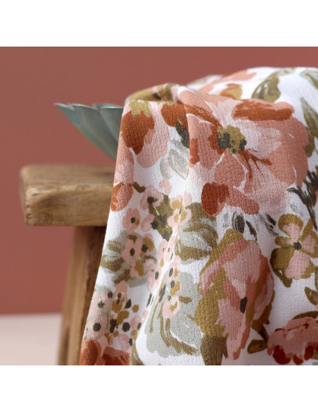 Off-white Moroccan crepe fabric made of viscose - La Maison Naïve