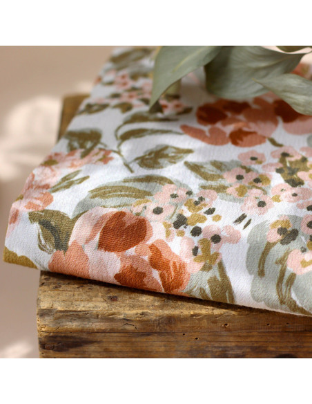 Off-white Moroccan crepe fabric made of viscose - La Maison Naïve