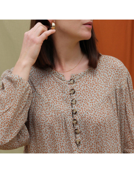 Mini Léo Almond Viscose Crepon Fabric - La Maison Naïve