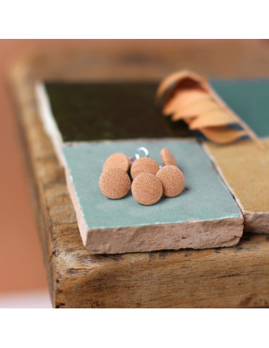 10 mm covered button on stem - Clay