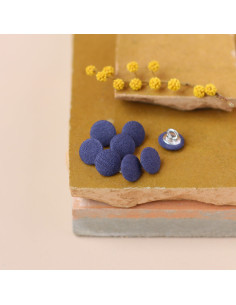10 mm covered button on stem - Indigo