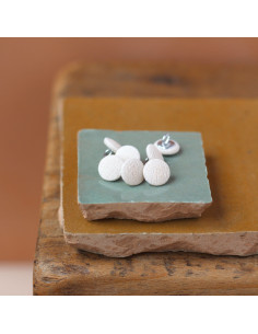 10 mm covered button on stem - Off-white