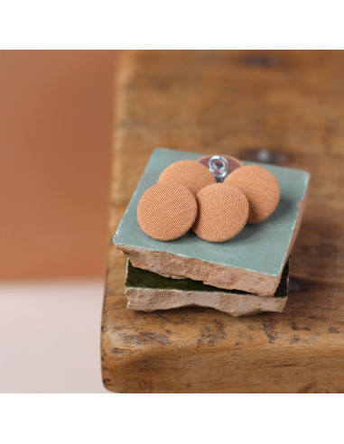 18 mm covered button on stem - Clay