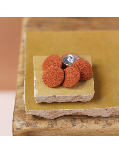 18 mm covered button on stem - Cinnamon