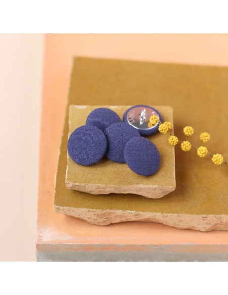 18 mm covered button on stem - Indigo
