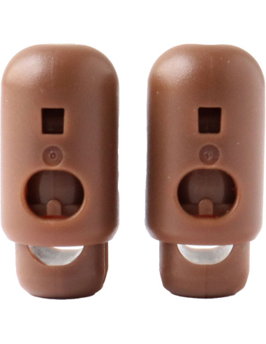 Set of 2 YKK cord stoppers - Brown