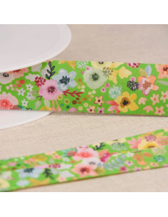 Dark green floral bias