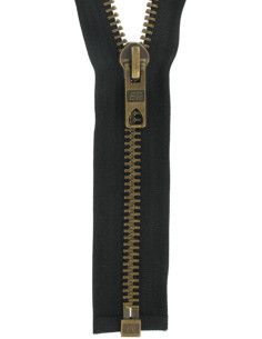 Large metal teeth separating zipper - Black