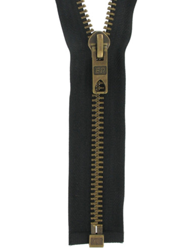 Large metal teeth separating zipper - Black