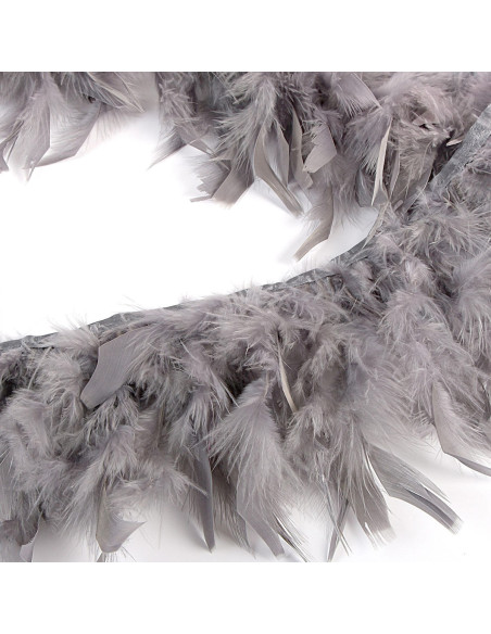 Feather fringe - Medium gray