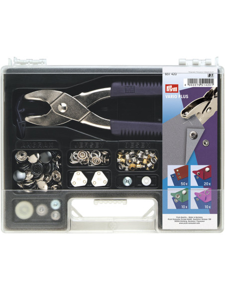 Vario plier set with snaps and eyelets