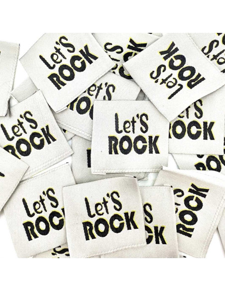 Set of 5 woven sew-on labels Let's Rock