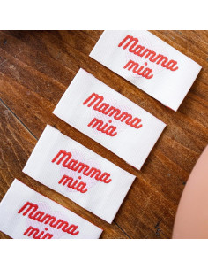 Set of 5 sew-on labels - Mammia mia