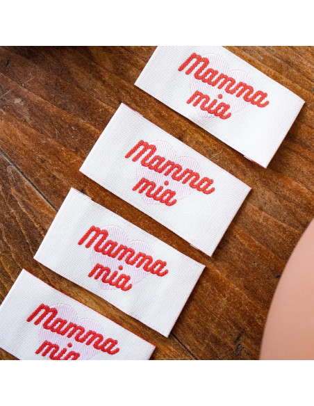 Set of 5 sew-on labels - Mammia mia
