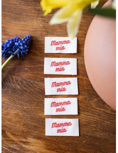 Set of 5 sew-on labels - Mammia mia 2