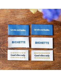 Set of 6 sew-on labels - Good Vibes Assortment