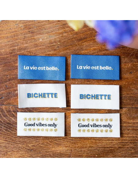 Set of 6 sew-on labels - Good Vibes Assortment