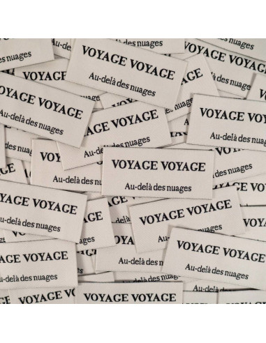 Set of 5 woven labels - Travel