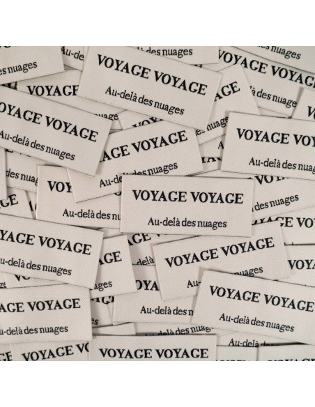 Set of 5 woven labels - Travel