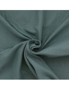 Iridescent double gauze cotton fabric - Blue gray