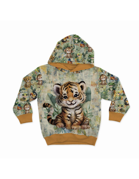 Lightweight sweatshirt fabric panel 40 cm x 50 cm - Tropical Tiger