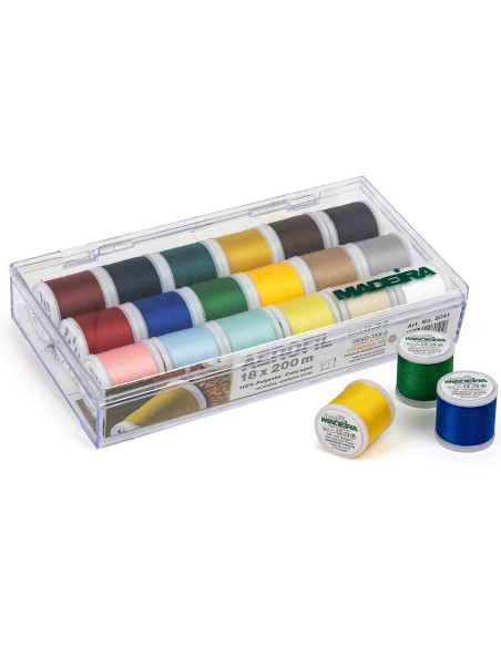 Box of 200 m Aerofil Madeira sewing threads