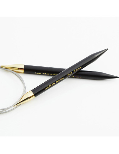 Fixed circular needles in ebony wood Destiny Lantern Moon