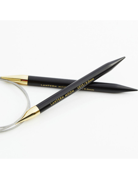 Fixed circular needles in ebony wood Destiny Lantern Moon