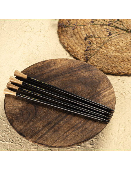 Lantern Moon 35 cm ebony wood knitting needles