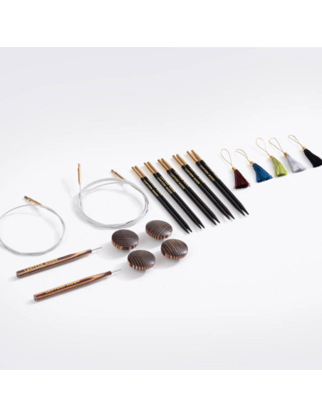 Charm Lantern Moon ebony wood circular needle set