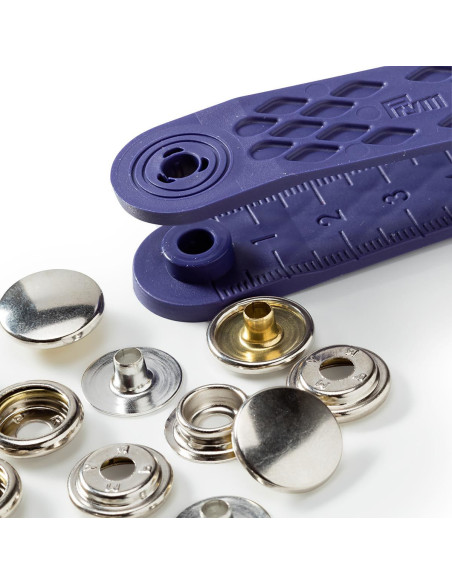 Box of 10 nickel sport camping snap buttons with 15 mm tool