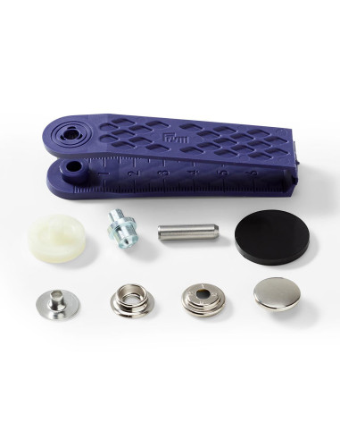 Box of 10 nickel sport camping snap buttons with 15 mm tool
