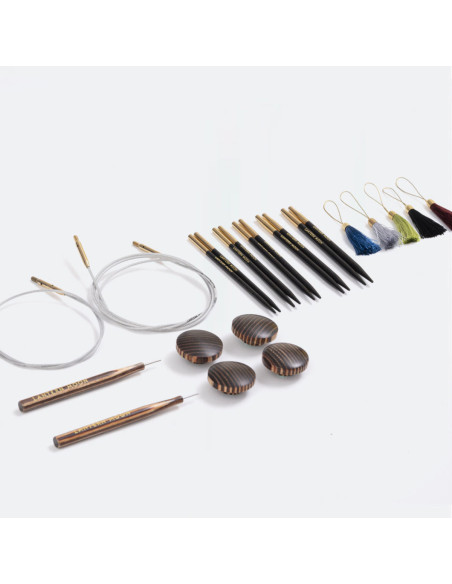 Heritage Lantern Moon ebony wood circular needle set