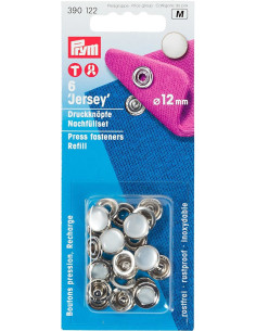Pack of 6 pearl snap fasteners, 12 mm jersey
