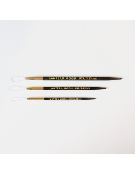 Ebony wood finishing wool needles with nylon loop Lantern Moon