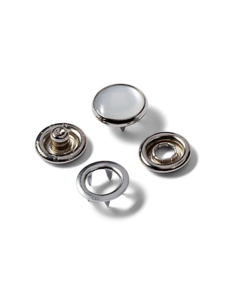 Pack of 6 pearl snap fasteners, 12 mm jersey