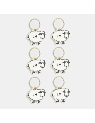 Set of 6 sheep stitch markers Lantern Moon