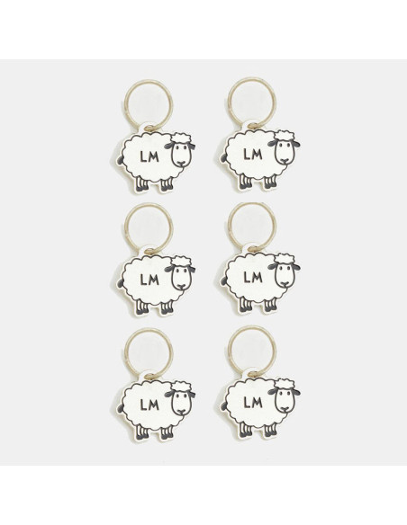 Set of 6 sheep stitch markers Lantern Moon