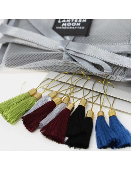 Set of 10 pompom stitch markers Lantern Moon