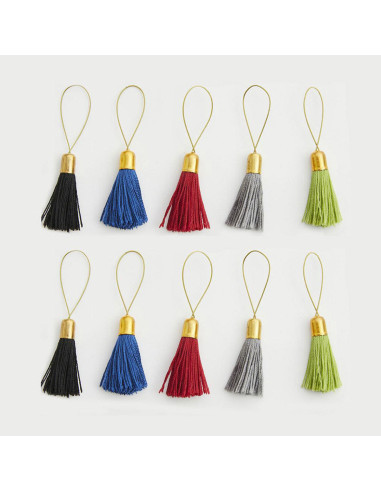 Set of 10 pompom stitch markers Lantern Moon